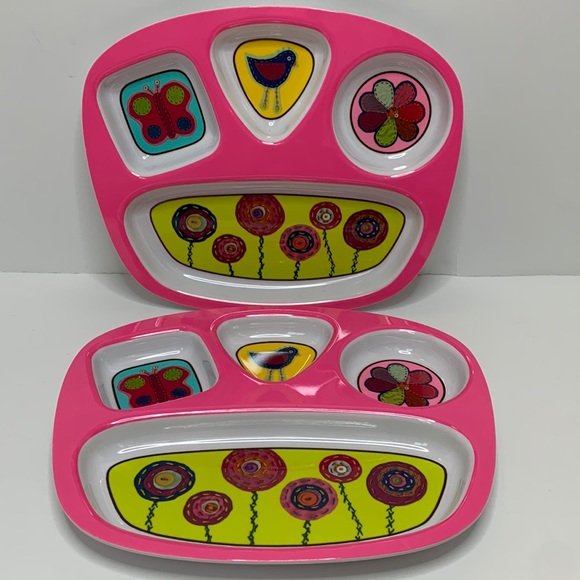 HOME Set of 2 Melamine Sectioned Plates - Picture 3 of 10